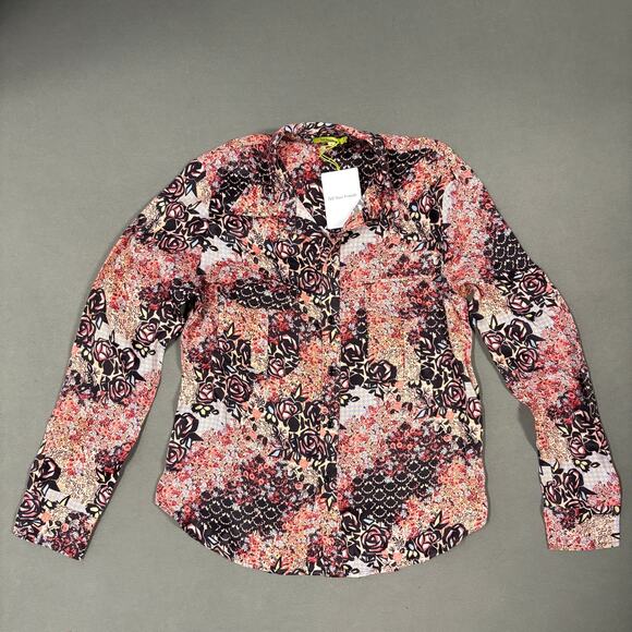 TELL YOUR FRIENDS Women's Western Shirt in Ines Size L Abstract Floral‎ - Picture 1 of 14
